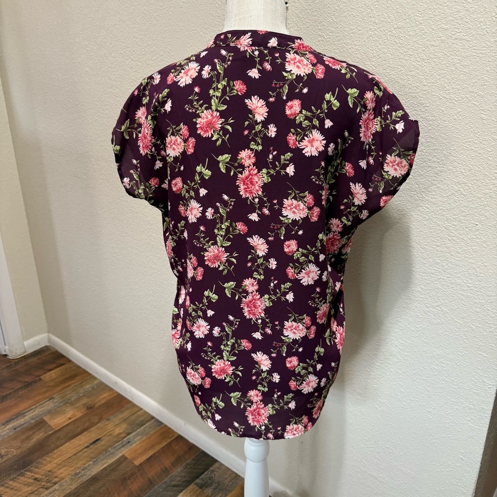 Forever 21 Floral Blouse - Purple and Pink - Size Small - Picture 4 of 12